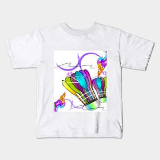 T-shirt badminton sport art brush style Kids T-Shirt